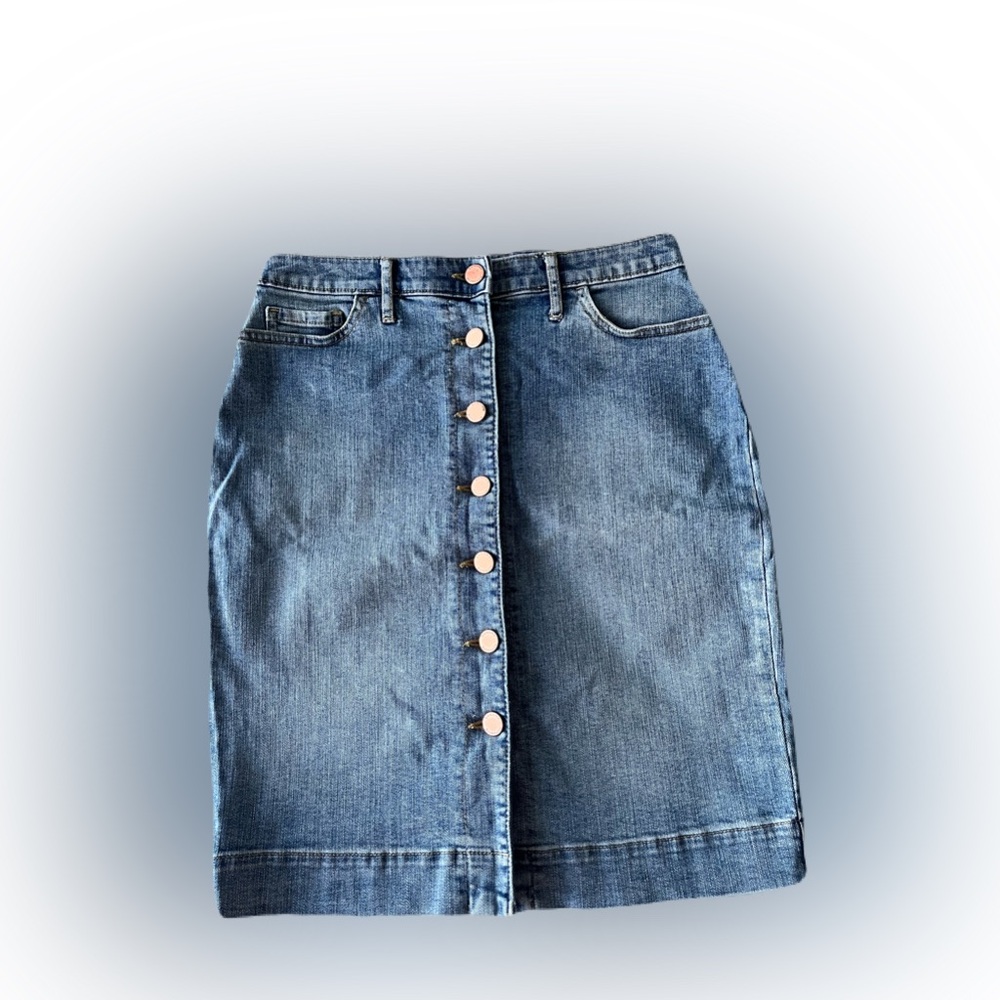 Banana Republic Petite Blue Denim Pencil Skirt Size 0P/S